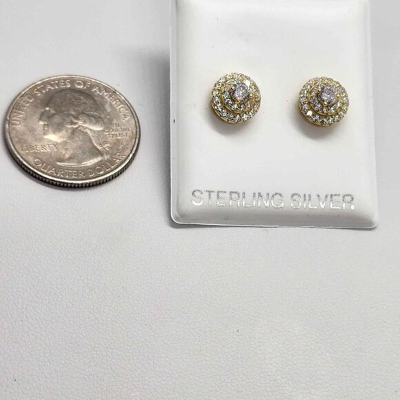 BRAND NEW Sterling Silver 925 Round Design Earrings - Picture 3 of 4